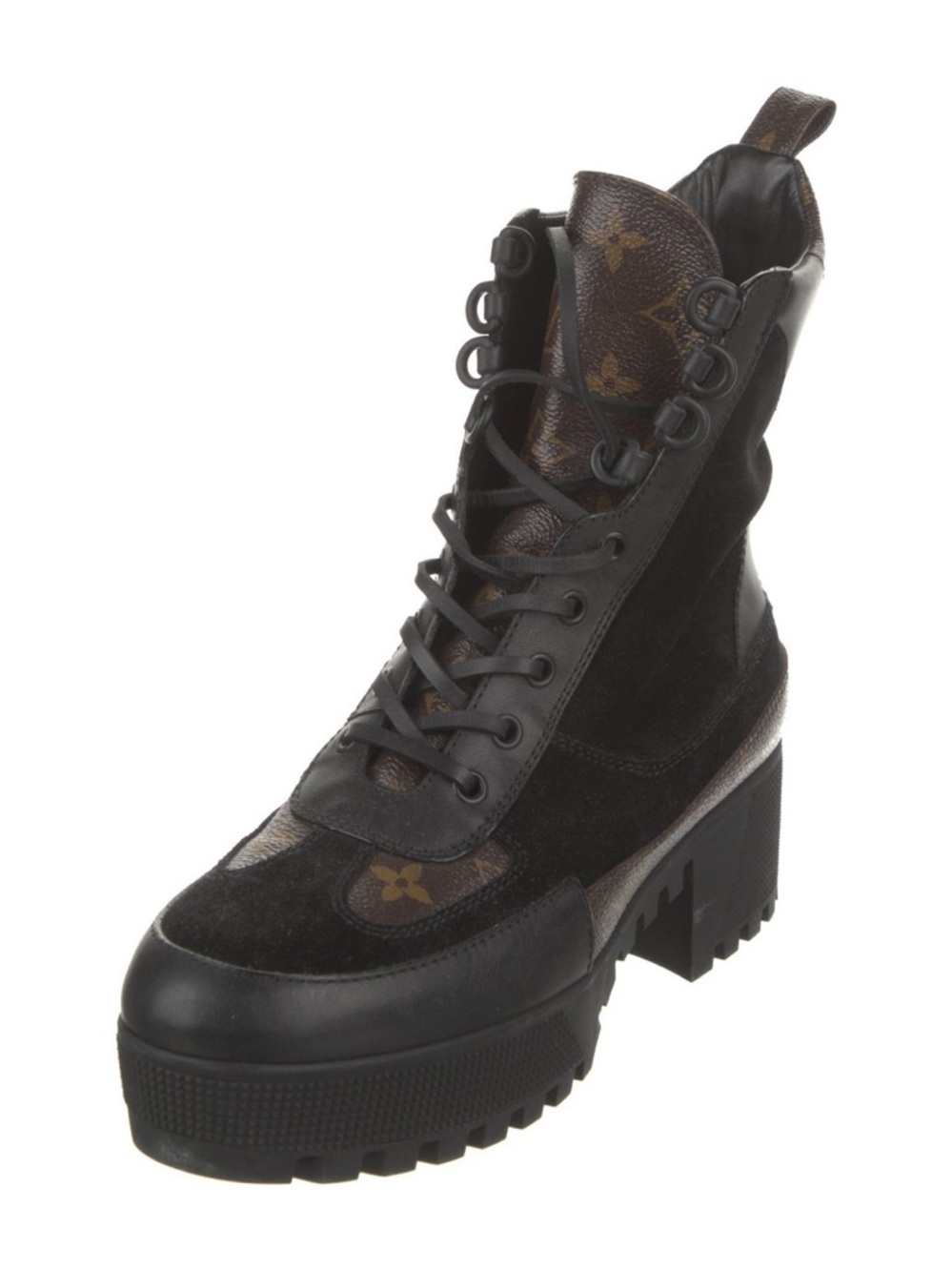 Louis Vuitton Women's Laureate Platform Desert Boot 40 Suede Monogram Canvas